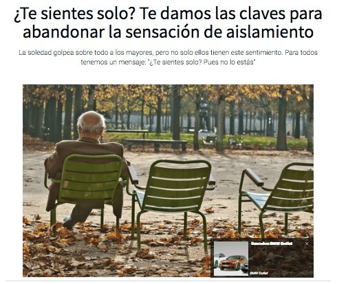 Nadiesolo en Cope: la soledad no deseada